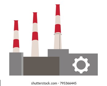 Front view of a factory, Vector illustration