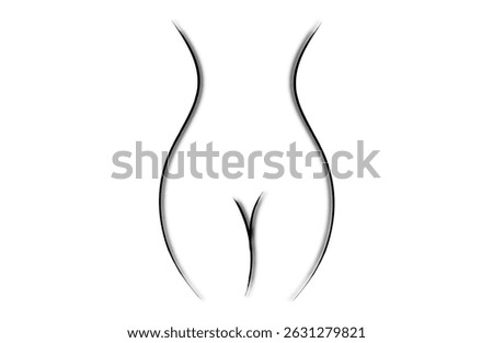 front view female stylized half body contour vector illustration