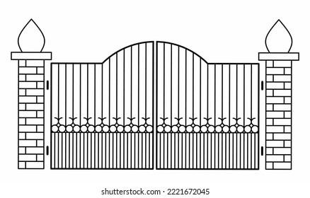 Frontansicht Zaun Gate.javanese Stil Zaun Gate