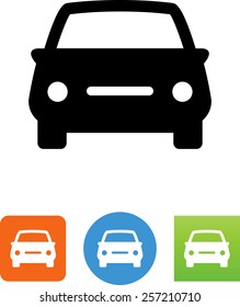 Front view of a generic looking automobile icon