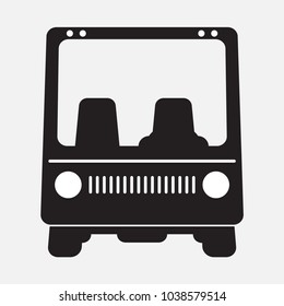 Front View of Golf cart icon  vector illustration