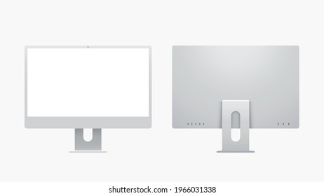 Front-View-Graufarben-Desktop-Computer einzeln