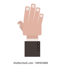 front view hand with side fingers