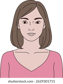 Front view of a healthy beautiful woman's upper body