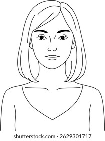 Front view of a healthy beautiful woman's upper body