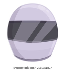 Front view of helmet icon cartoon vector. Biker equipment. Part gear