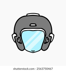 front view helmet vector design white background