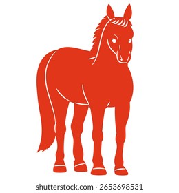 Front View Horse Silhouette Vector Illustration
