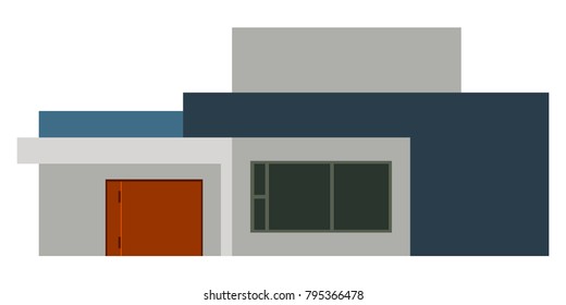 Front view of a house building, Vector illustration