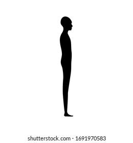 Front View Human Body Silhouette Of A Teenager. Gender Neutral Person