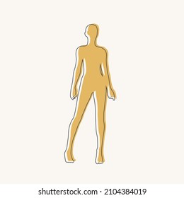 Front view human body silhouette of an adult female