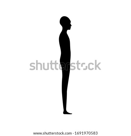 Front view human body silhouette of a teenager. Gender neutral person