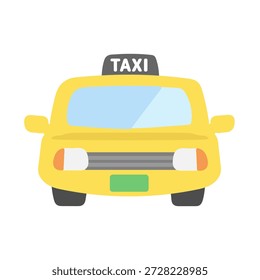 Ilustración de vista frontal de un taxi