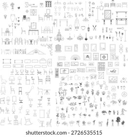 Vista frontal Elevação de interiores e elementos decorativos para residencial e edifício de escritório Design de interiores e arquitetura