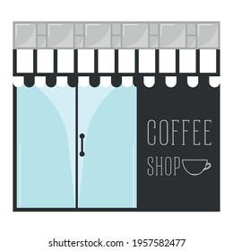 Front view of an isolated coffee shop building - Vector illustration