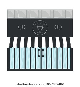 Front view of an isolated coffee shop building - Vector illustration