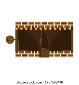 Front view of an isolated coffee shop building - Vector illustration