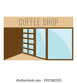Front view of an isolated coffee shop building - Vector illustration