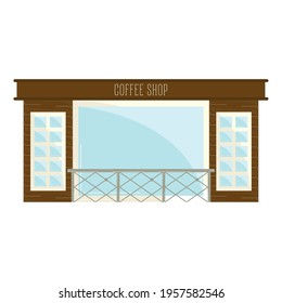 Front view of an isolated coffee shop building - Vector illustration