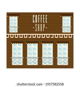 Front view of an isolated coffee shop building - Vector illustration