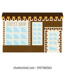Front view of an isolated coffee shop building - Vector illustration