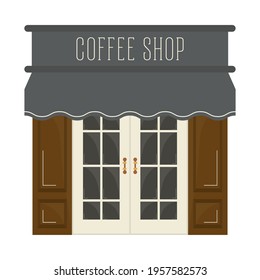 Front view of an isolated coffee shop building - Vector illustration
