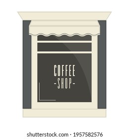 Front view of an isolated coffee shop building - Vector illustration