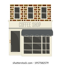 Front view of an isolated coffee shop building - Vector illustration