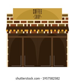 Front view of an isolated coffee shop building - Vector illustration