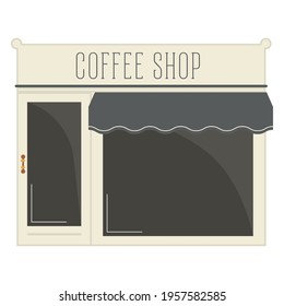 Front view of an isolated coffee shop building - Vector illustration