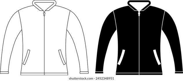 front view jacket icon set