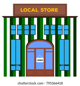 Front view of a local store, Vector illustration