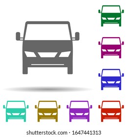 Front view machine, car in multi color style icon. Simple glyph, flat vector of transport icons for ui and ux, website or mobile application