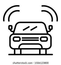Front view machine icon. Outline front view machine vector icon for web design isolated on white background