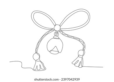 Front view of a Martisor. Martisor one-line drawing