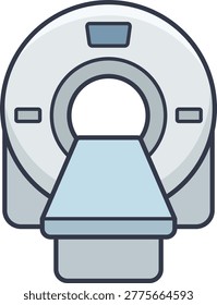 Front view of a medical CT or MRI scanner machine