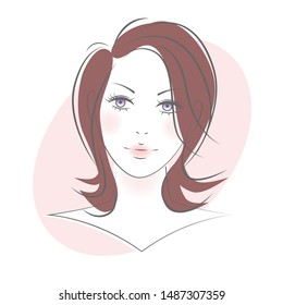 Front view of medium length hair woman
