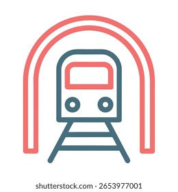 Front view of a metro or subway train, simple design.