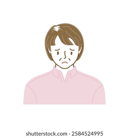 Front view of a middle-aged woman with thinning hair