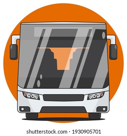 Front View Of Modern Bus, Vector Illustration