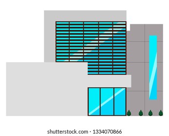 Front view of a modern house. Vector illustration design