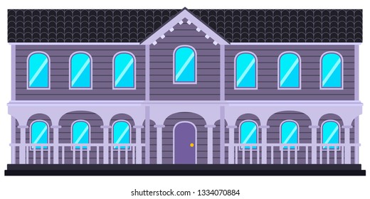 Front view of a modern house. Vector illustration design