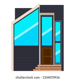 Front view of a modern house. Vector illustration design