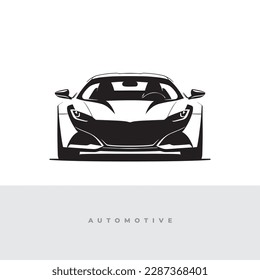 Front View, moderne Supercar-Illustration für Ihre Projekte