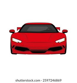 Front view modern super car for logo