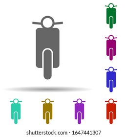 Front view moped, transport in multi color style icon. Simple glyph, flat vector of transport icons for ui and ux, website or mobile application