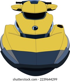 Front View Motor Boat Vector Illustration