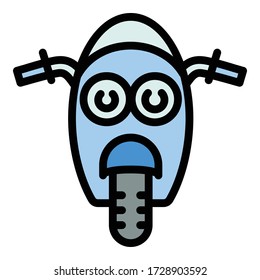 Front view motorbike icon. Outline front view motorbike vector icon for web design isolated on white background