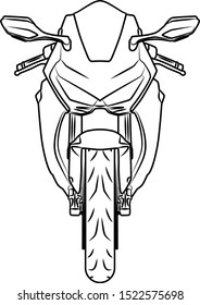 Front view motorbike outline illustration