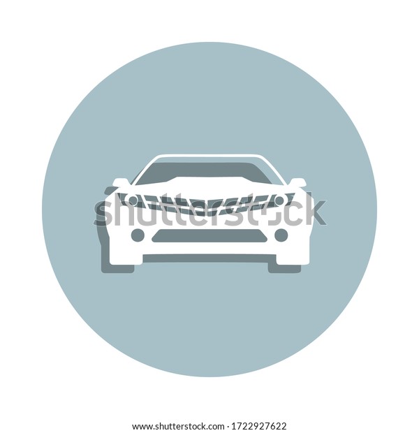 Front
view muscle car badge icon. Simple glyph, flat vector of transport
icons for ui and ux, website or mobile
application